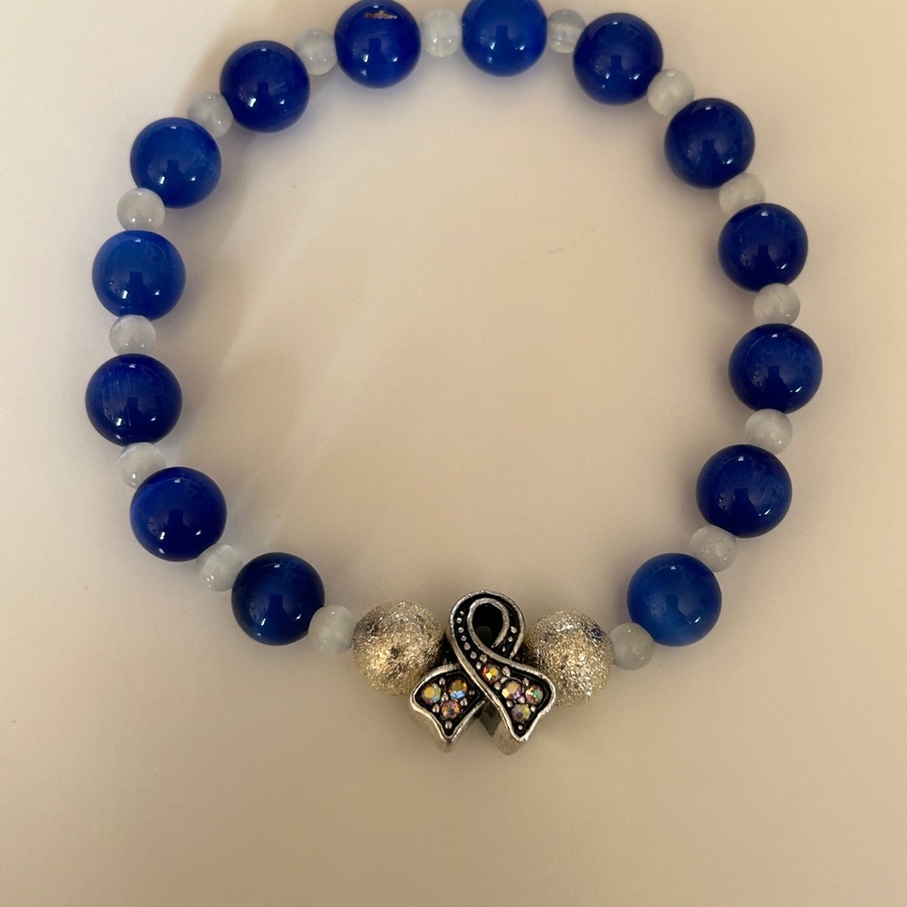 Colon Cancer Ribbon Awareness Support Stretch Bracelet